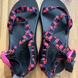 Chaco Kids ZX/1 Sandals Black Pink Blue Adjustable Strap Size 3